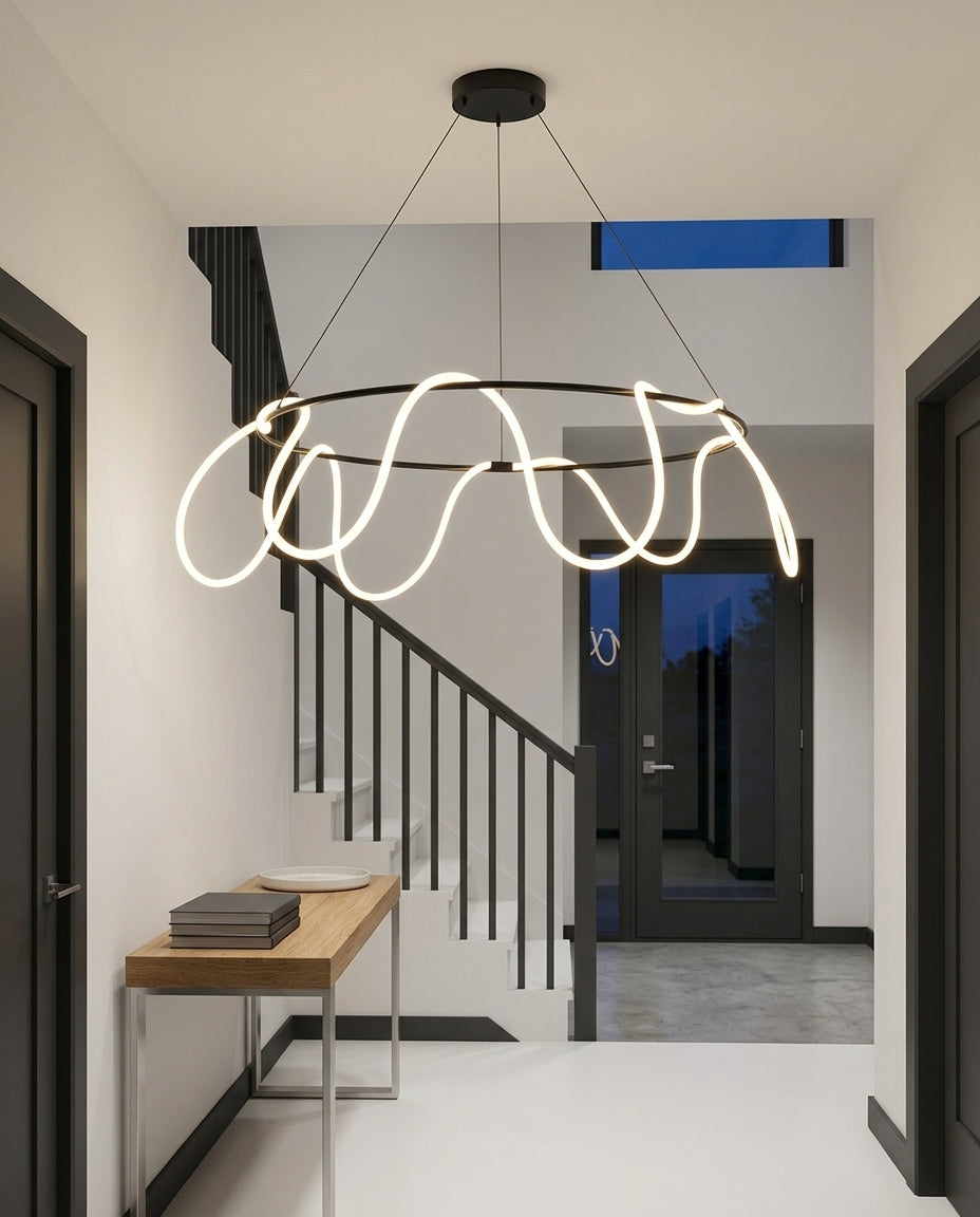 Rope-Wrapped Ring Chandelier – entry