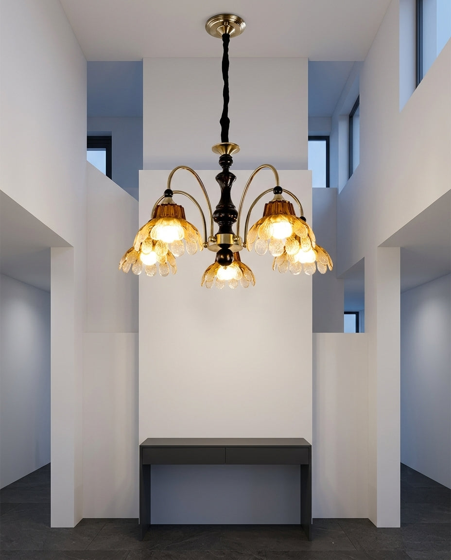 Amber Globe Cluster Chandelier – entry