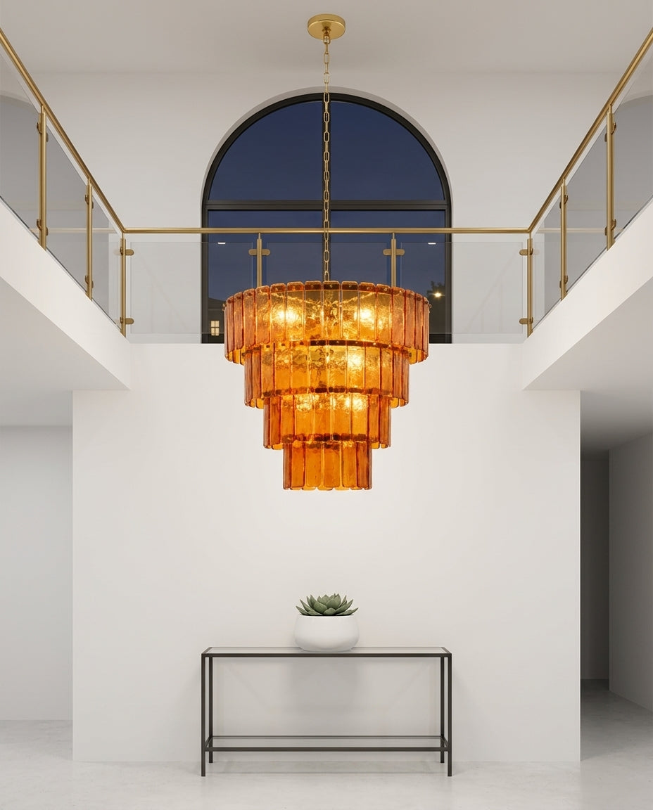 Amber Glass Chandelier – entry