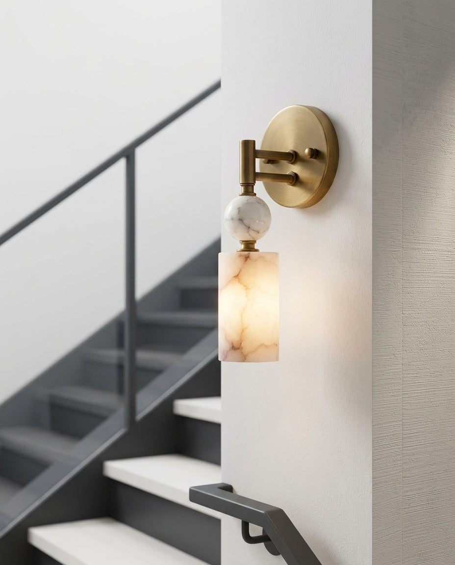 Marble and Brass Wall Lamp – stair