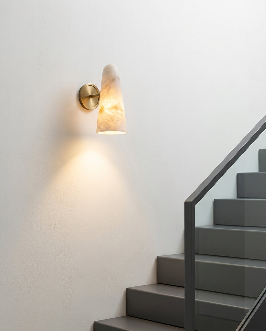 Alabaster Cylinder Wall Sconce – stair