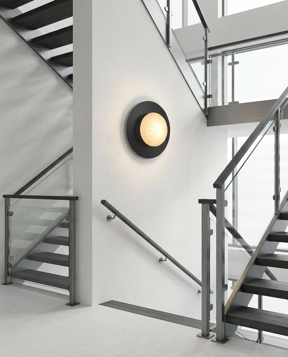 Concave Alabaster Sconce – stair