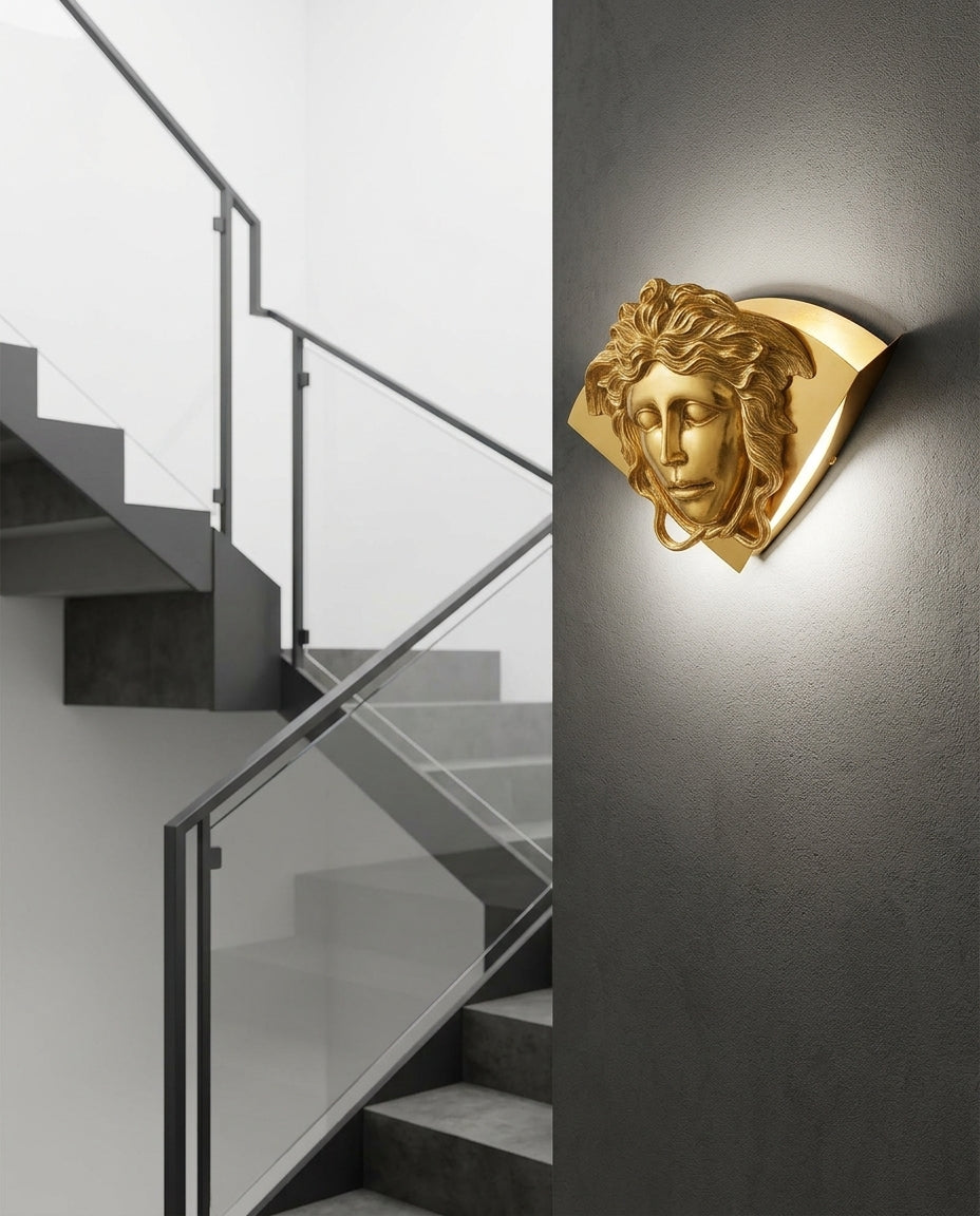 Brass Half-Dome Wall Lamp – stair
