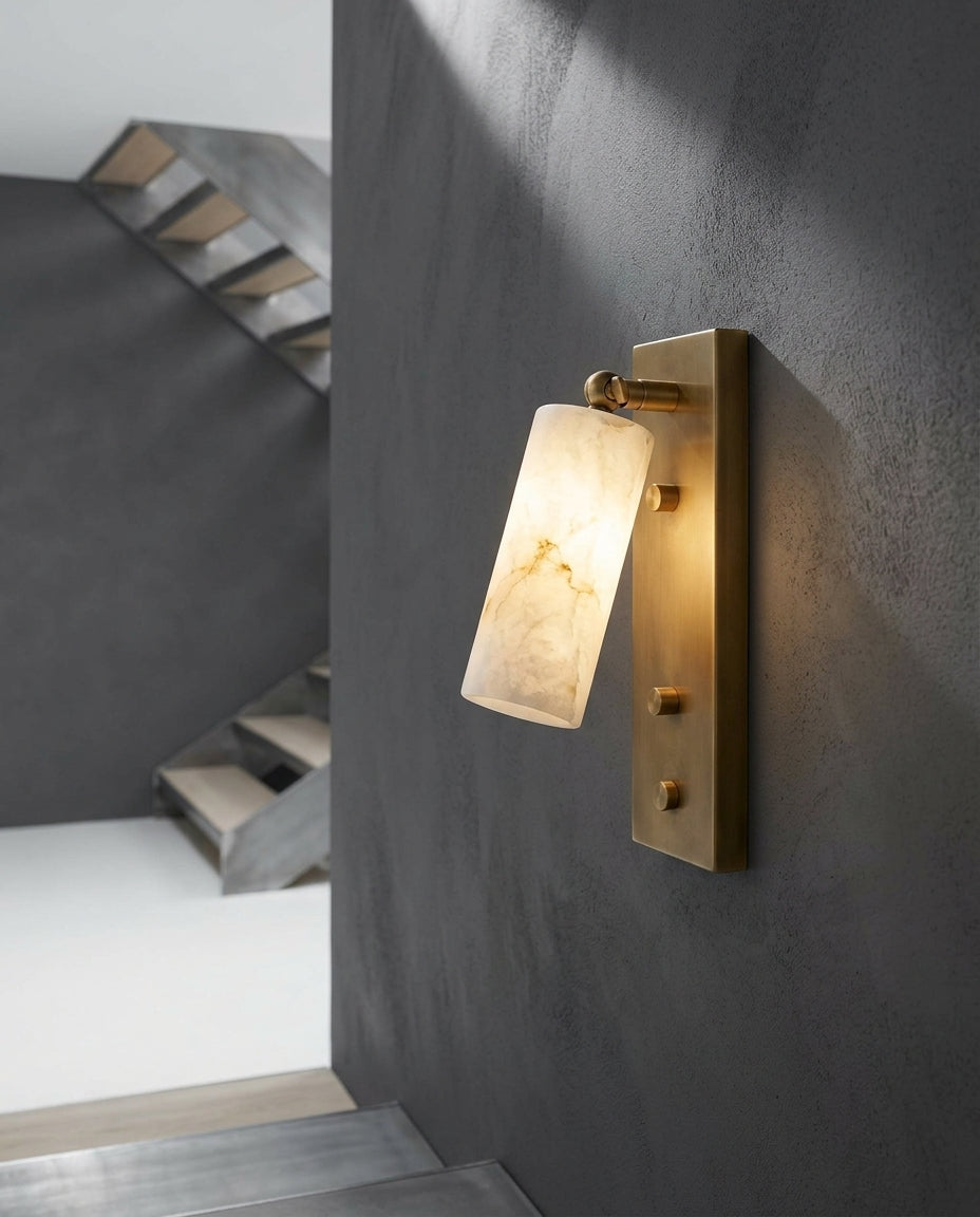 Pivoting Alabaster Sconce – stair