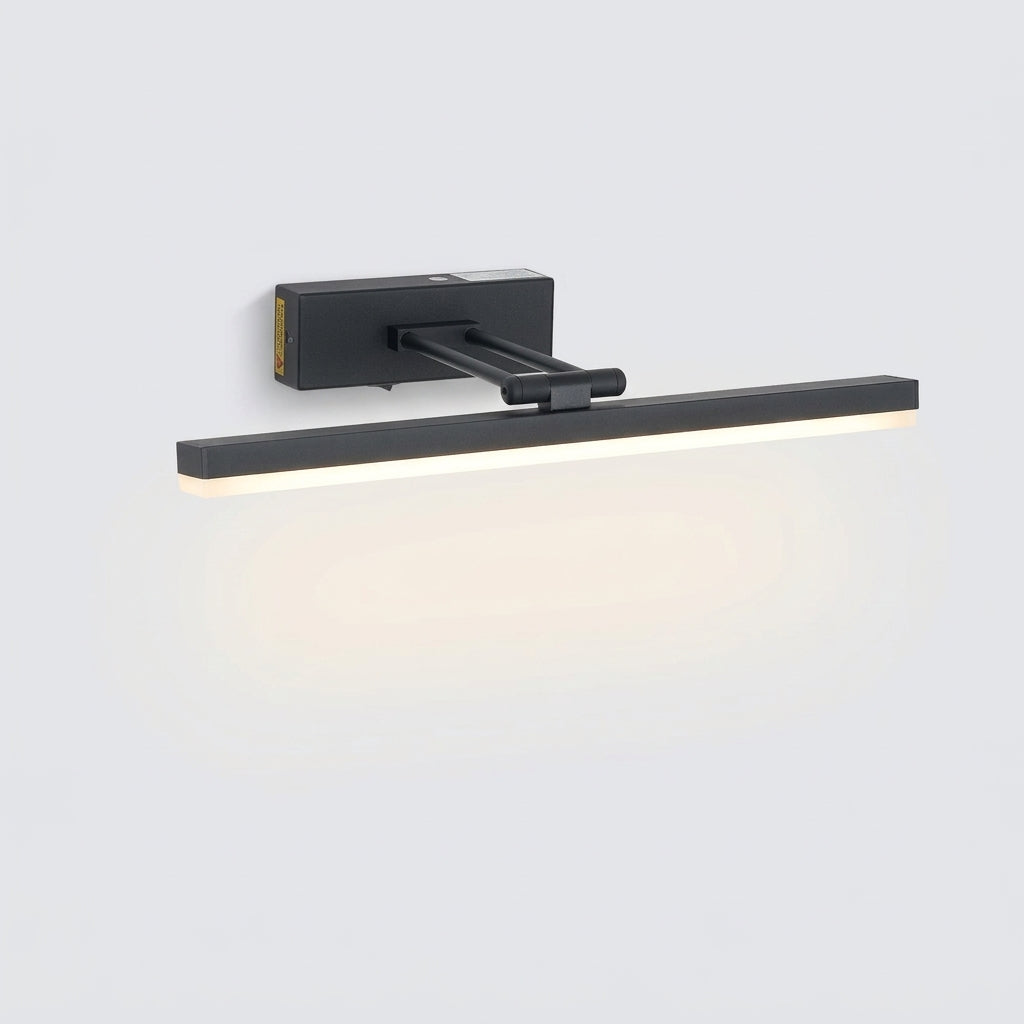 Rechargeable Swing-Arm Picture Light 16 in in black, switched on against a plain studio background