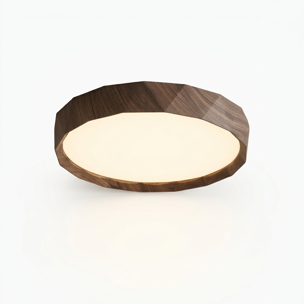Wood-Grain Ceiling Light – 15.8 in Walnut