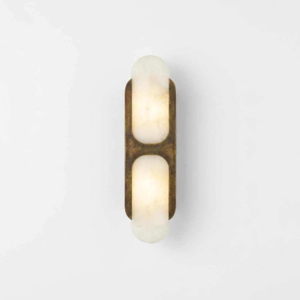 Alabaster Tube Wall Lamp – Antiqued Brass