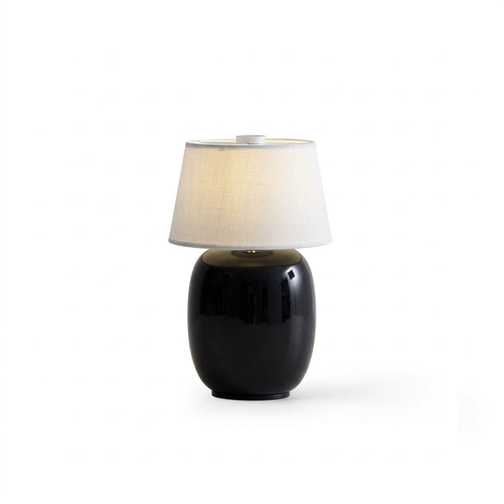 Ceramic and Fabric Cordless Lamp – Black & White