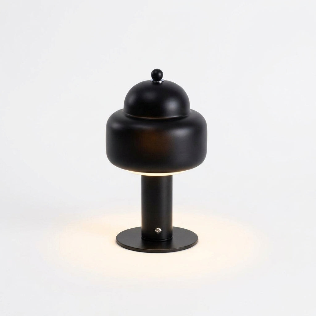 Rounded Glass Cordless Lamp – Black & White
