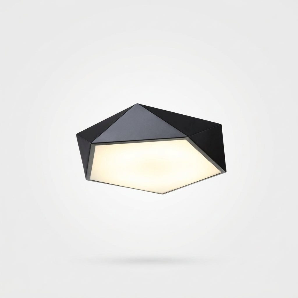 Polygonal Metal Ceiling Light – Black