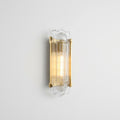 Tall Glass Wall Sconce – Brass & Clear