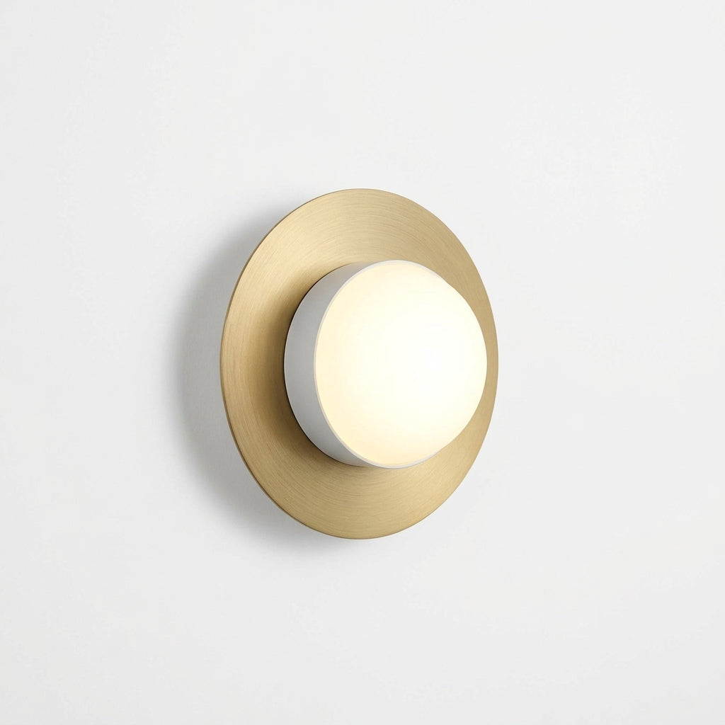 Concave Alabaster Sconce – Brass & White
