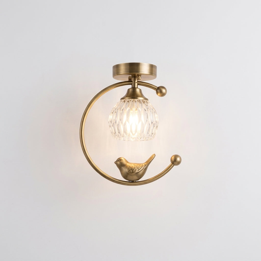 Ceramic and Brass Ceiling Lamp – Brass