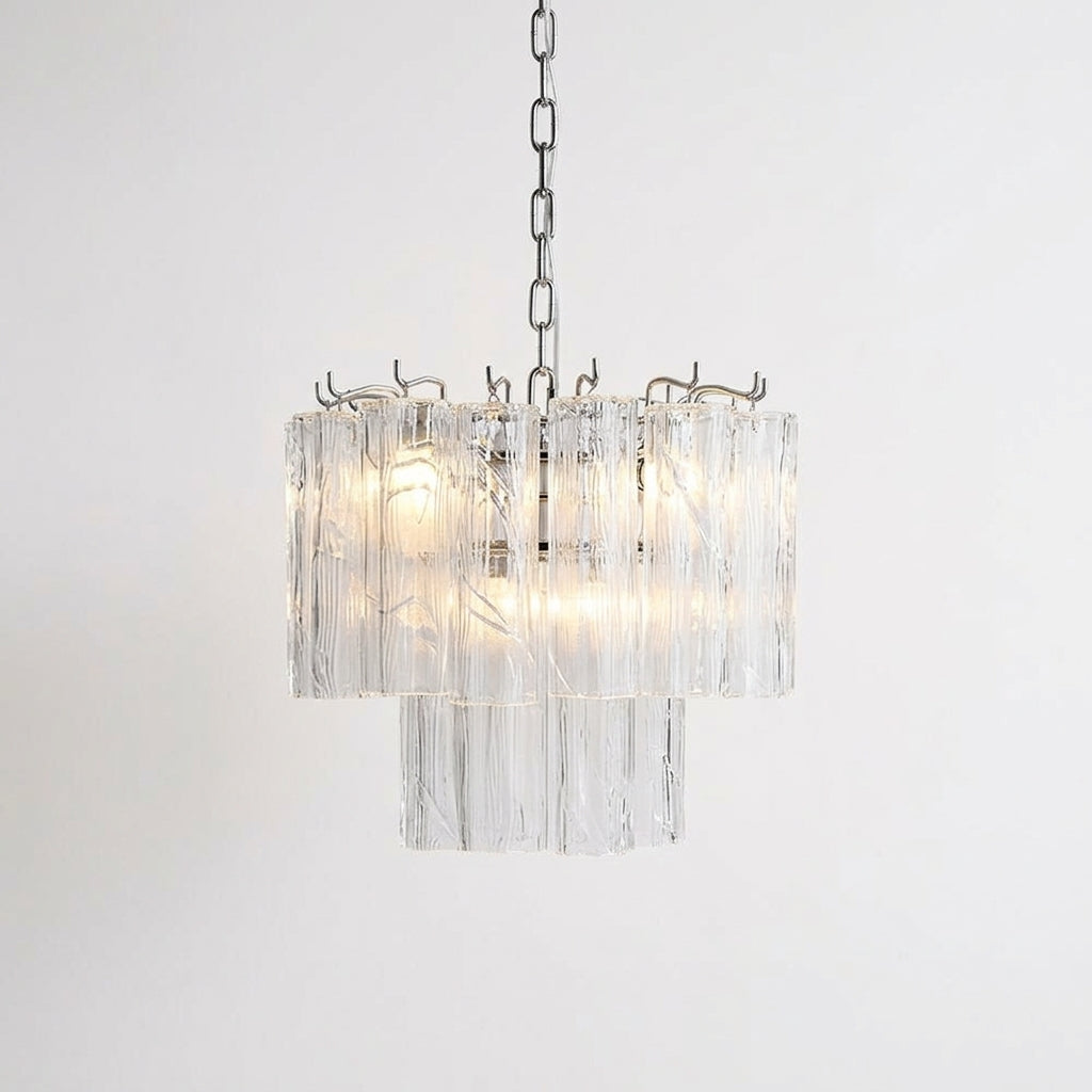 Layered Glass Chandelier – Clear