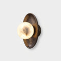 Hammered Metal and Alabaster Sconce – Hammered Antiqued Brass