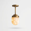 Alabaster Semi-Flush Ceiling Light – Natural Brass