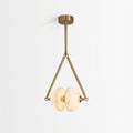 Alabaster Oyster Pendant – White Alabaster & Brass