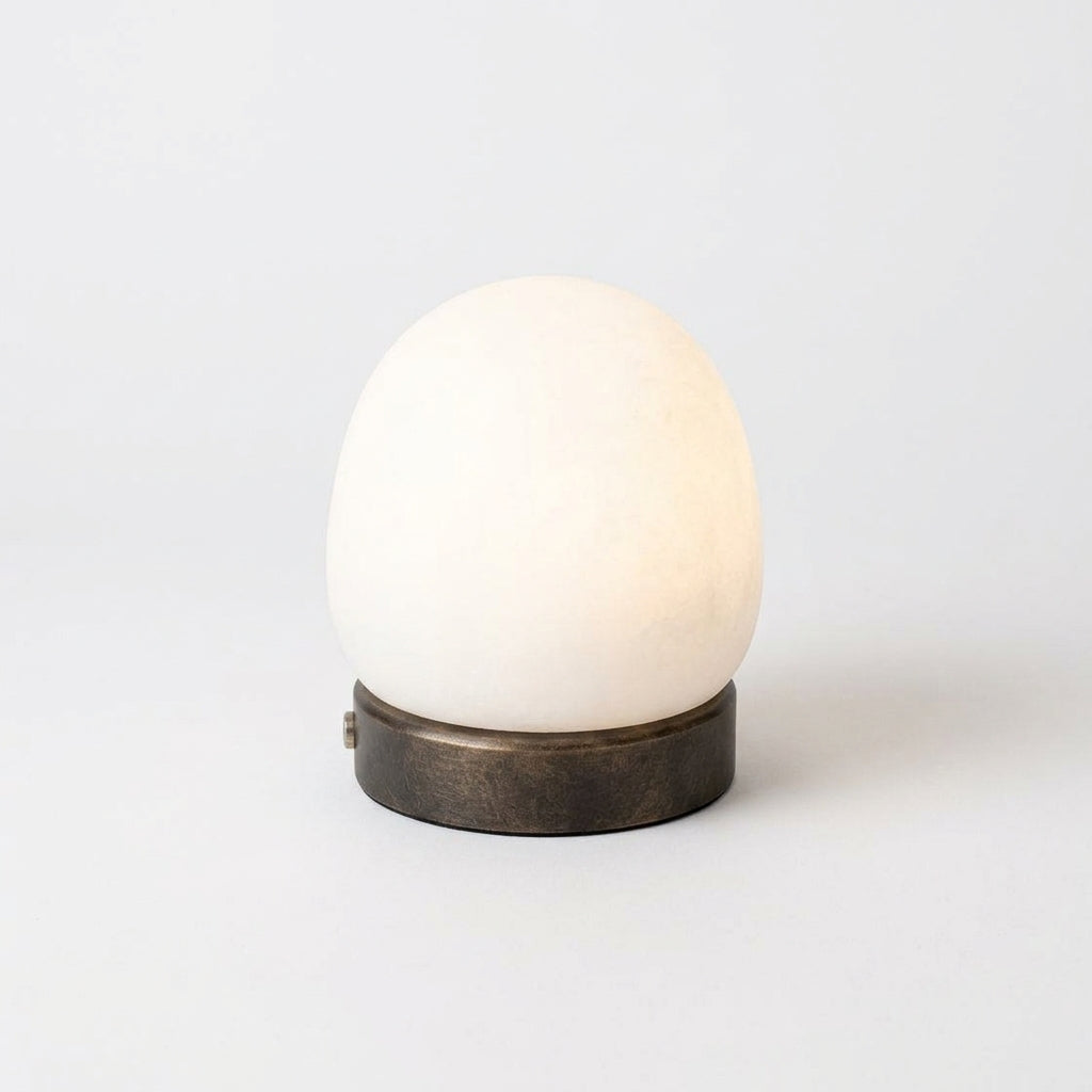 Alabaster Dome Cordless Lamp – White Alabaster