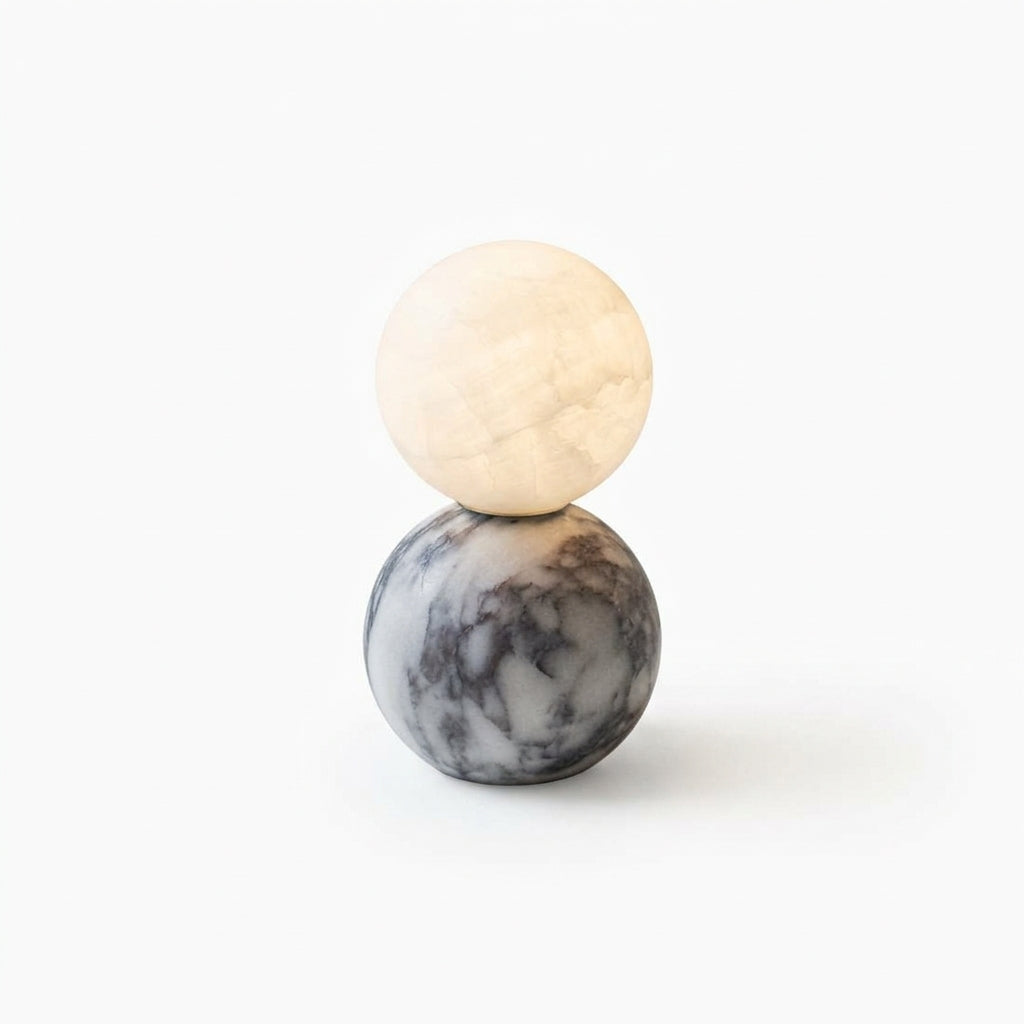 Marble and Alabaster Table Lamp – White Alabaster