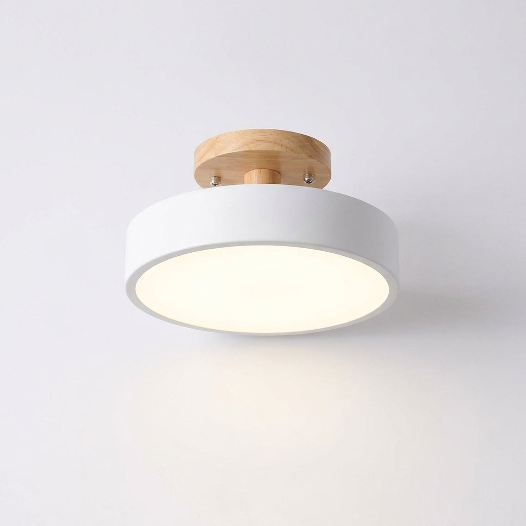 Wood and Acrylic Ceiling Light – White