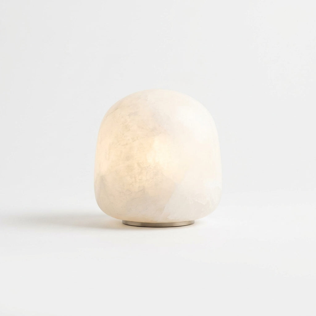 Alabaster Petite Portable Lamp – White