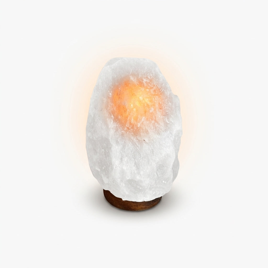 Salt Stone Table Lamp – White