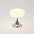Rounded Glass Table Lamp – White