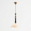 Retro Glass Dome Pendant Light – White