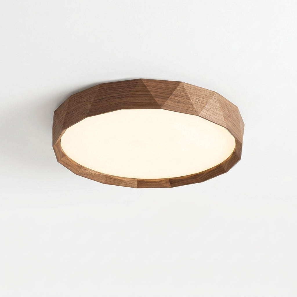 Wood-Grain Ceiling Light – 15.8 in Natural Wood