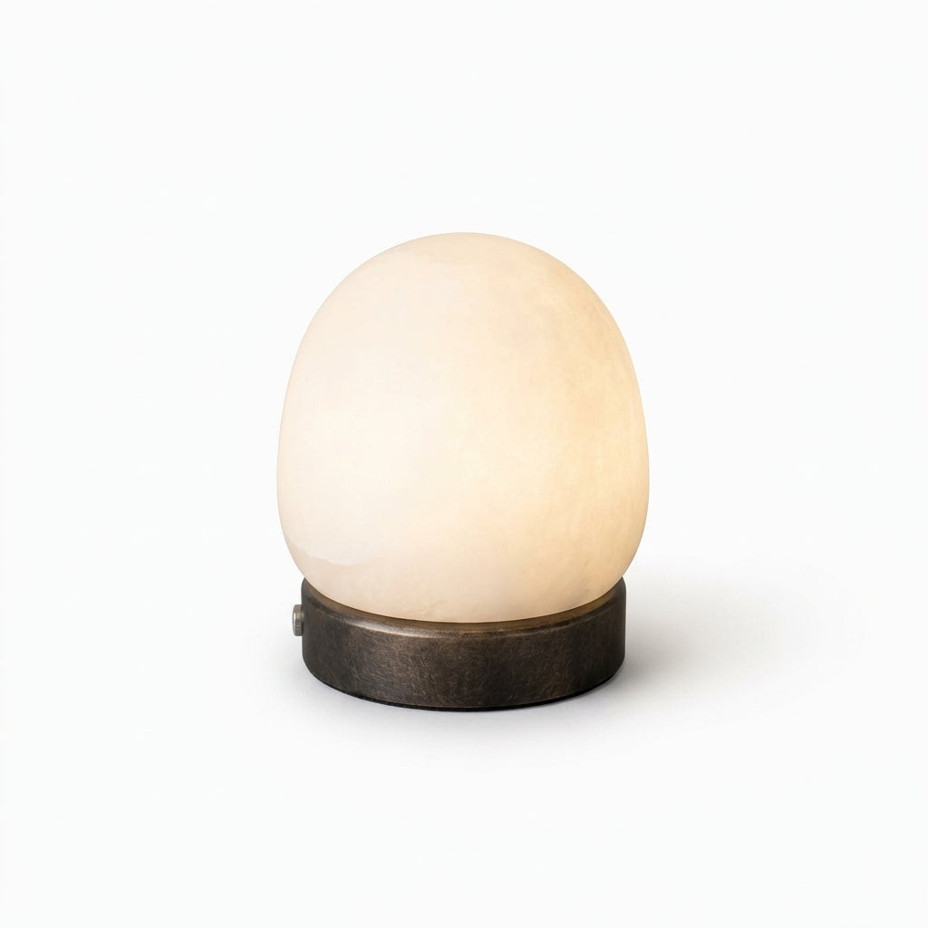 Alabaster Dome Cordless Lamp – Beige Alabaster