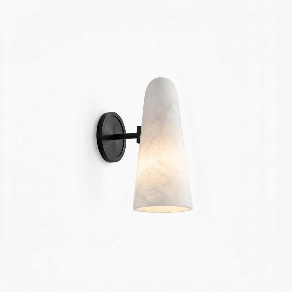 Alabaster Cylinder Wall Sconce – Black & White