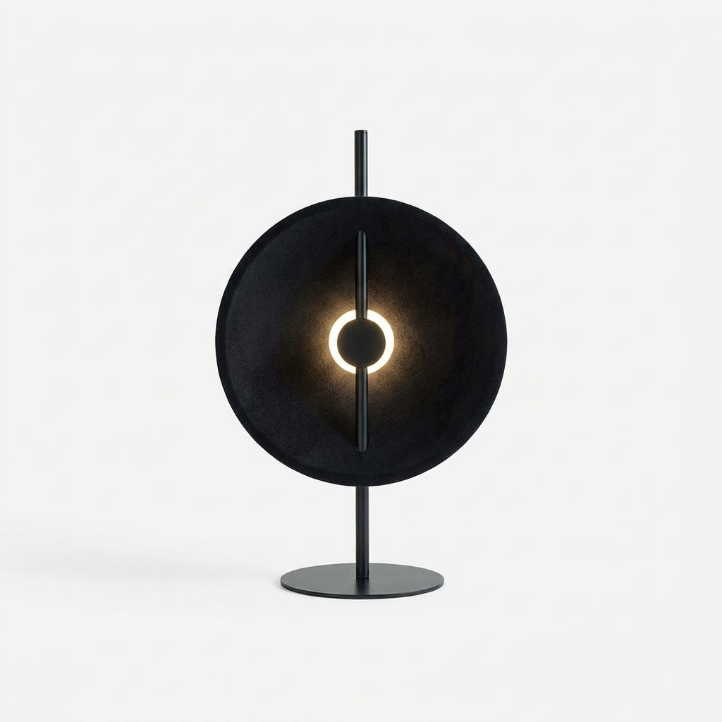 Wood Disc Table Lamp – Black