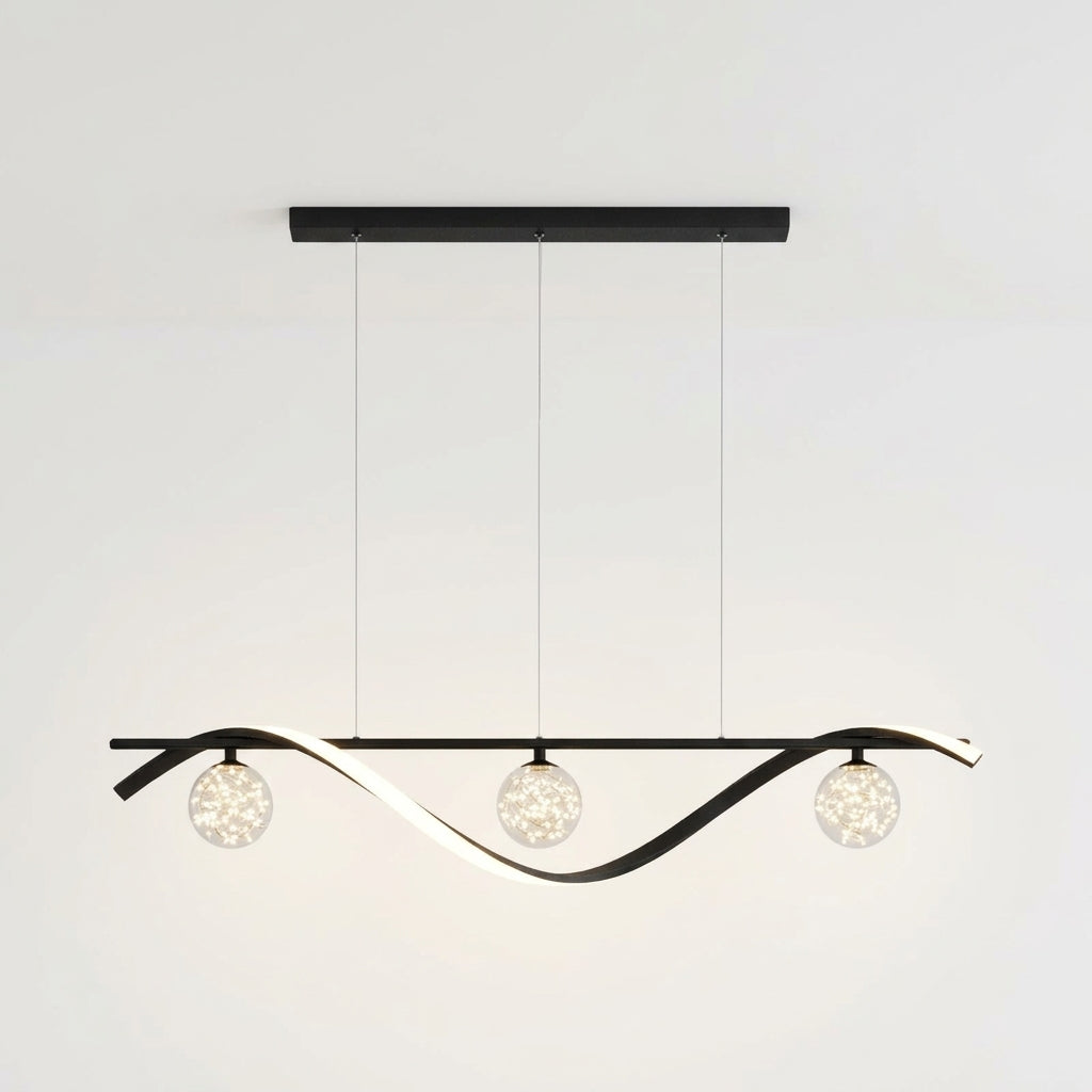 Globe and Metal Pendant – Black