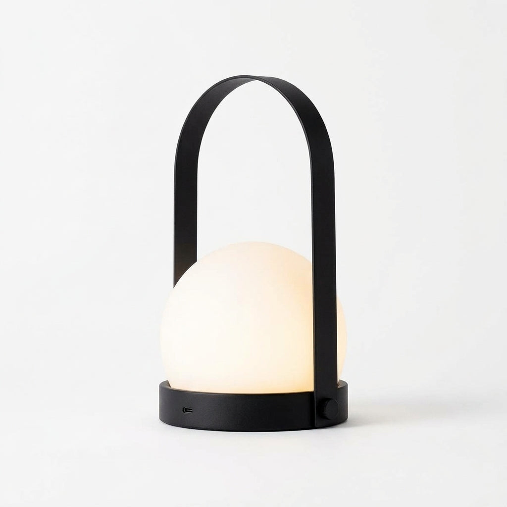 Dome Glass Cordless Lamp – Black