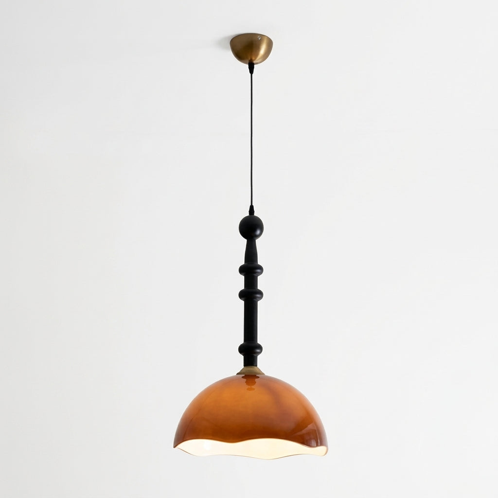 Retro Glass Dome Pendant Light – Caramel