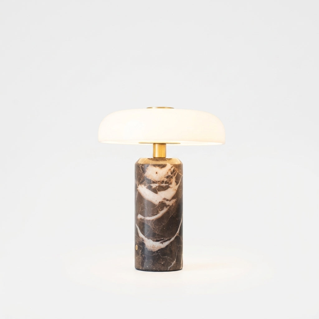 Marble and Glass Portable Lamp – Coffee