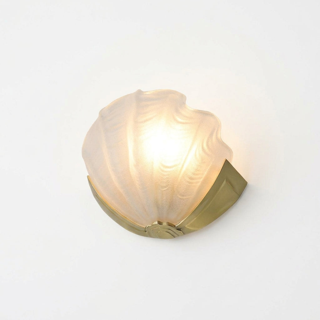 Seashell Glass and Brass Wall Sconce – Frosted Glass