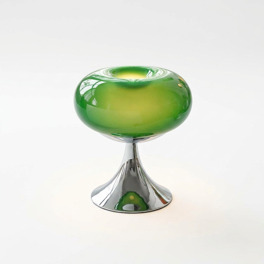 Rounded Glass Table Lamp – Green
