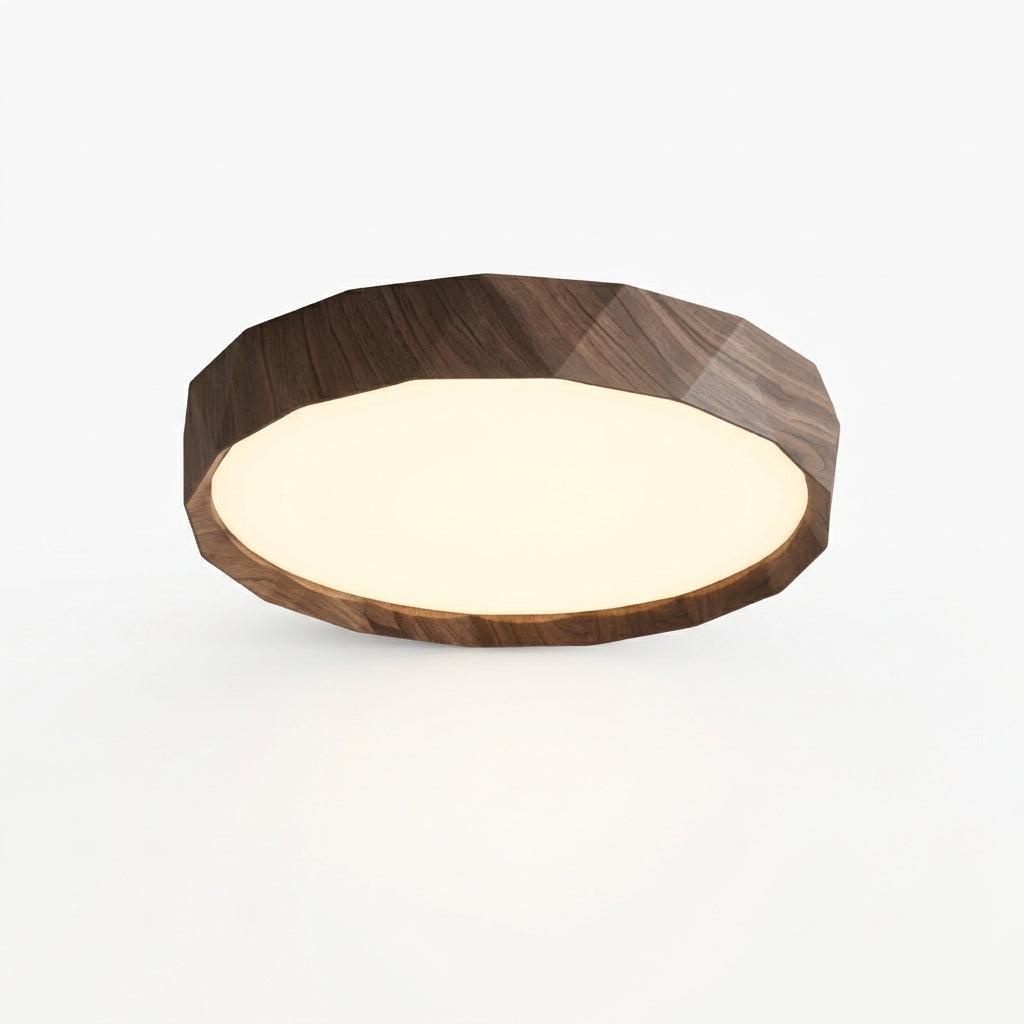 Wood-Grain Ceiling Light – 19.7 in Walnut