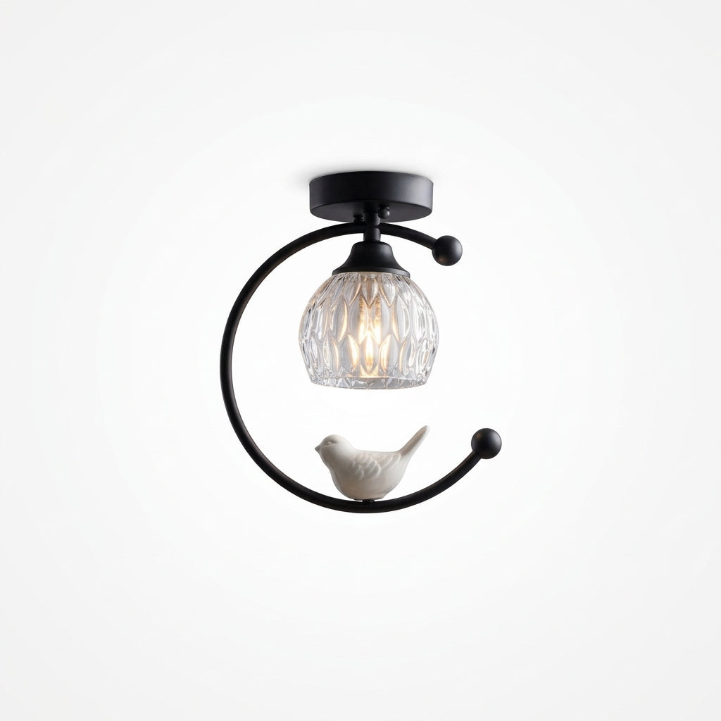 Ceramic and Brass Ceiling Lamp – Black
