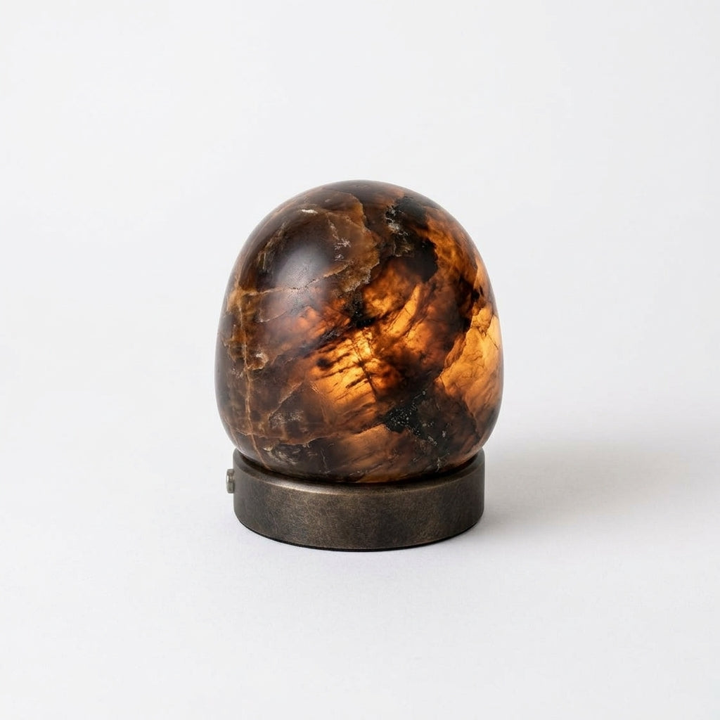 Alabaster Dome Cordless Lamp – Deep Tobacco Alabaster