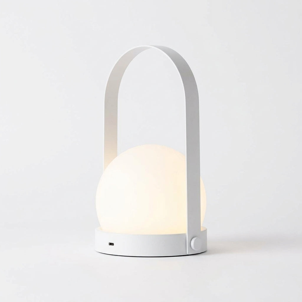 Dome Glass Cordless Lamp – White