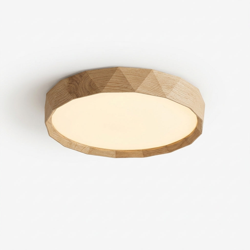 Wood-Grain Ceiling Light – 19.7 in Natural Wood