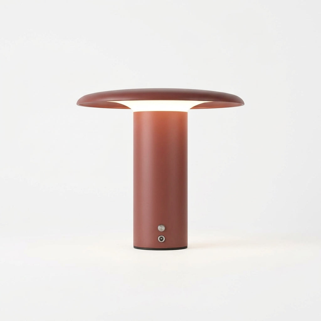 Wide Dome Portable Lamp – Beige Red