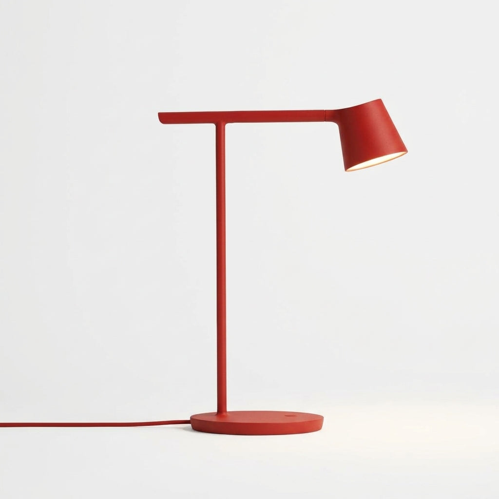 Adjustable Opal Diffuser Desk Lamp – Red