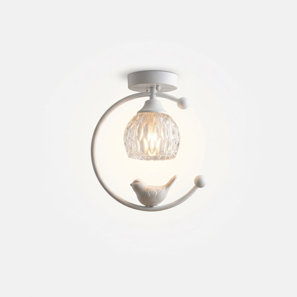 Ceramic and Brass Ceiling Lamp – White