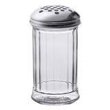 12 Oz. Cheese Shaker/Red Pepper Shaker with 1/4" Large Holes Stainless Steel Lid, Clear Glass suger/spice dispenser Lids, By Geex Depot US