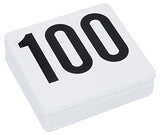 ROY TN 1 100 -Royal Industries Number 1-100 Plastic Number Card Set, Plastic, 4'' by 4'', White Base with Black Numbers