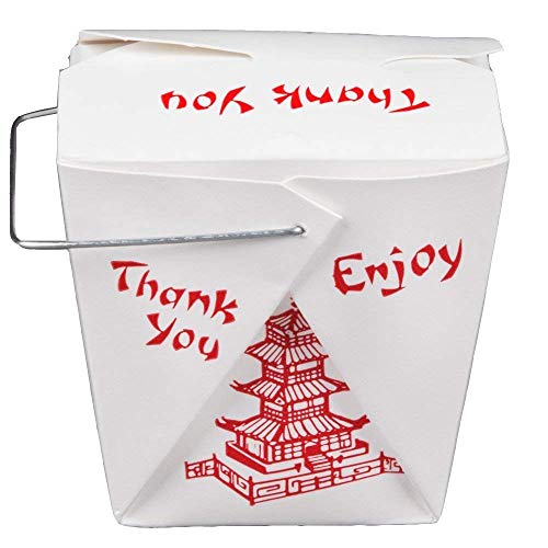 Pack of 15 Chinese Take Out Boxes PAGODA 32 oz / Quart Size Party Favor and Food Pail
