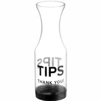 Tip Jar for bartenders and restaurants | Clear SAN plastic Tips carafe/Jars for money | 10-inch large cool tips container for restaurants, bars, cafes, and pizzerias. GEEX DEPOT